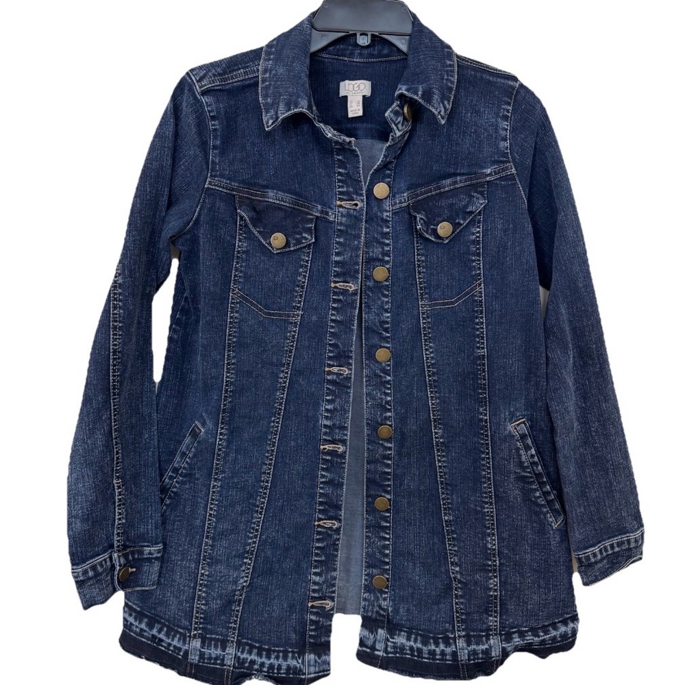 LOGO by Lori Goldstein Dark Blue Jean Jacket
